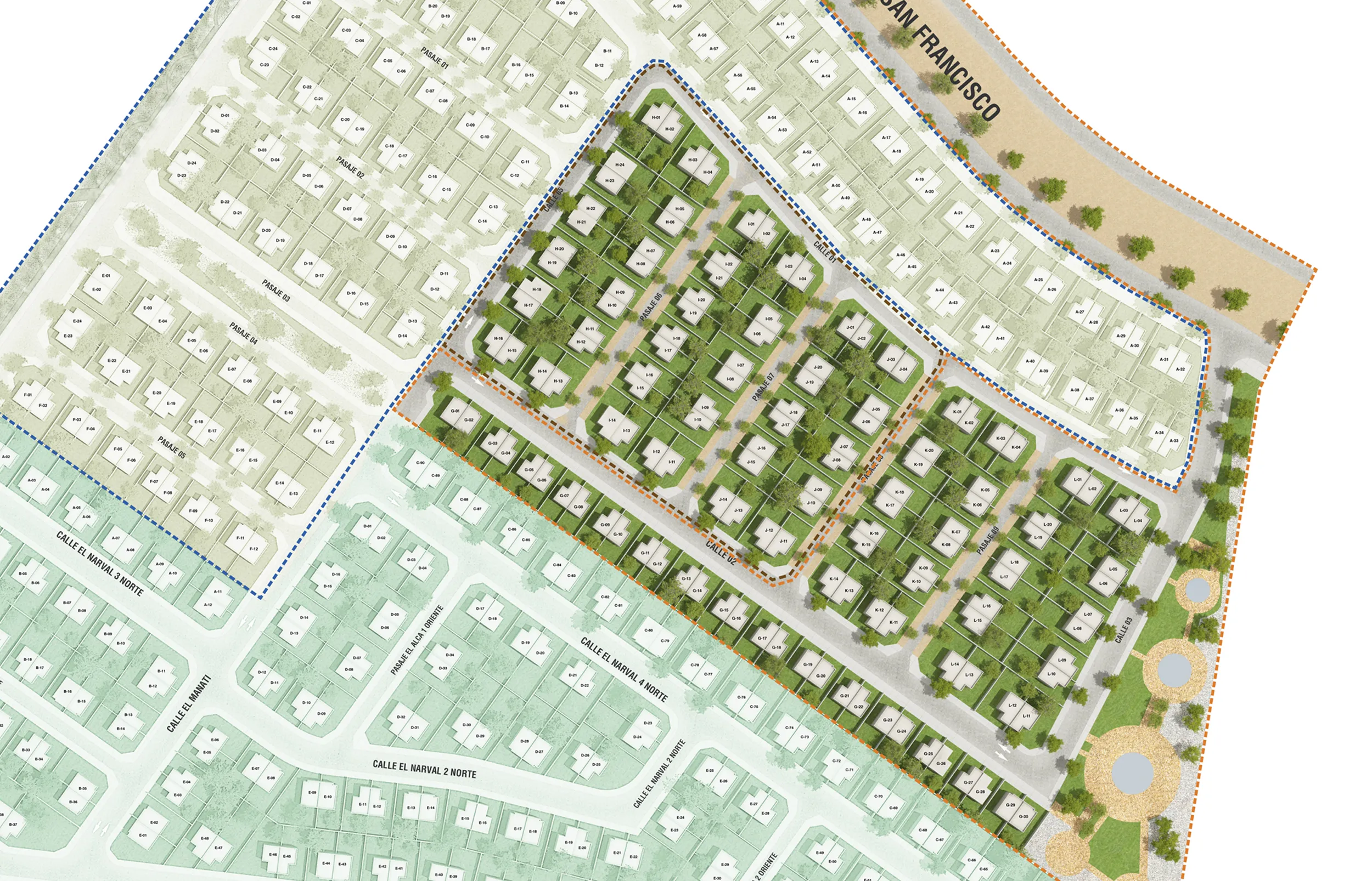 Mapa del barrio Altos del Valle Oriente